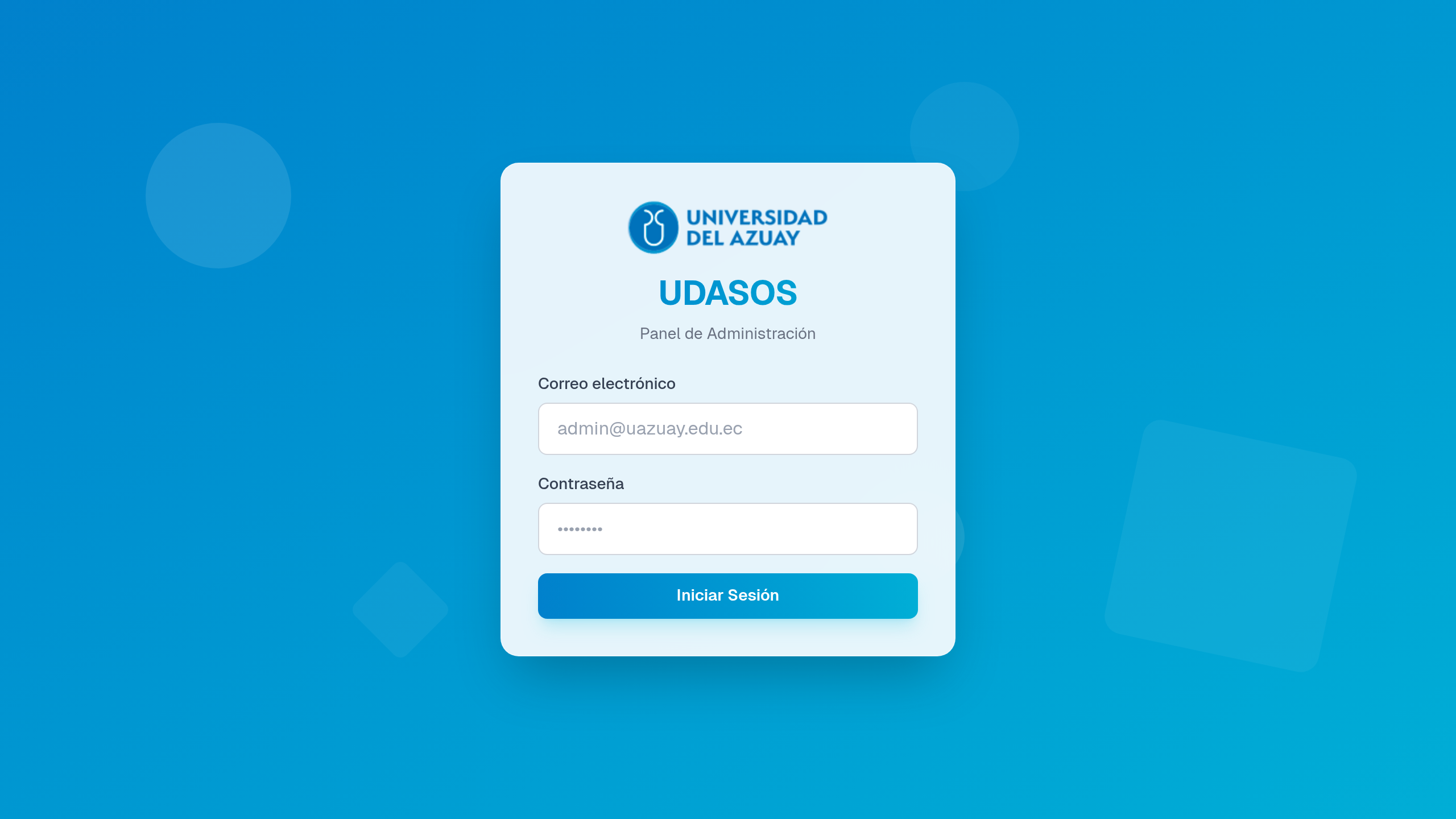 Vista previa de UDA-SOS — Admin